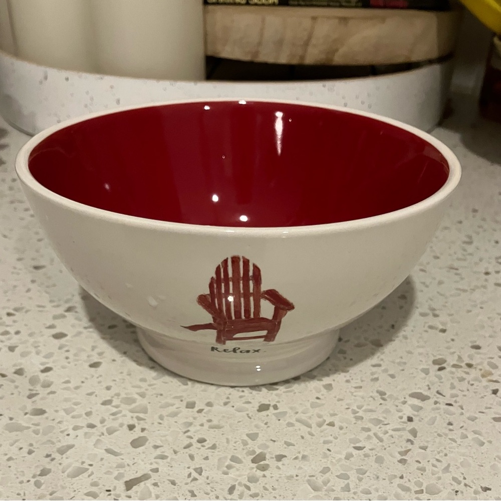 Rae Dunn White Artisan Collection Bowl “Relax”